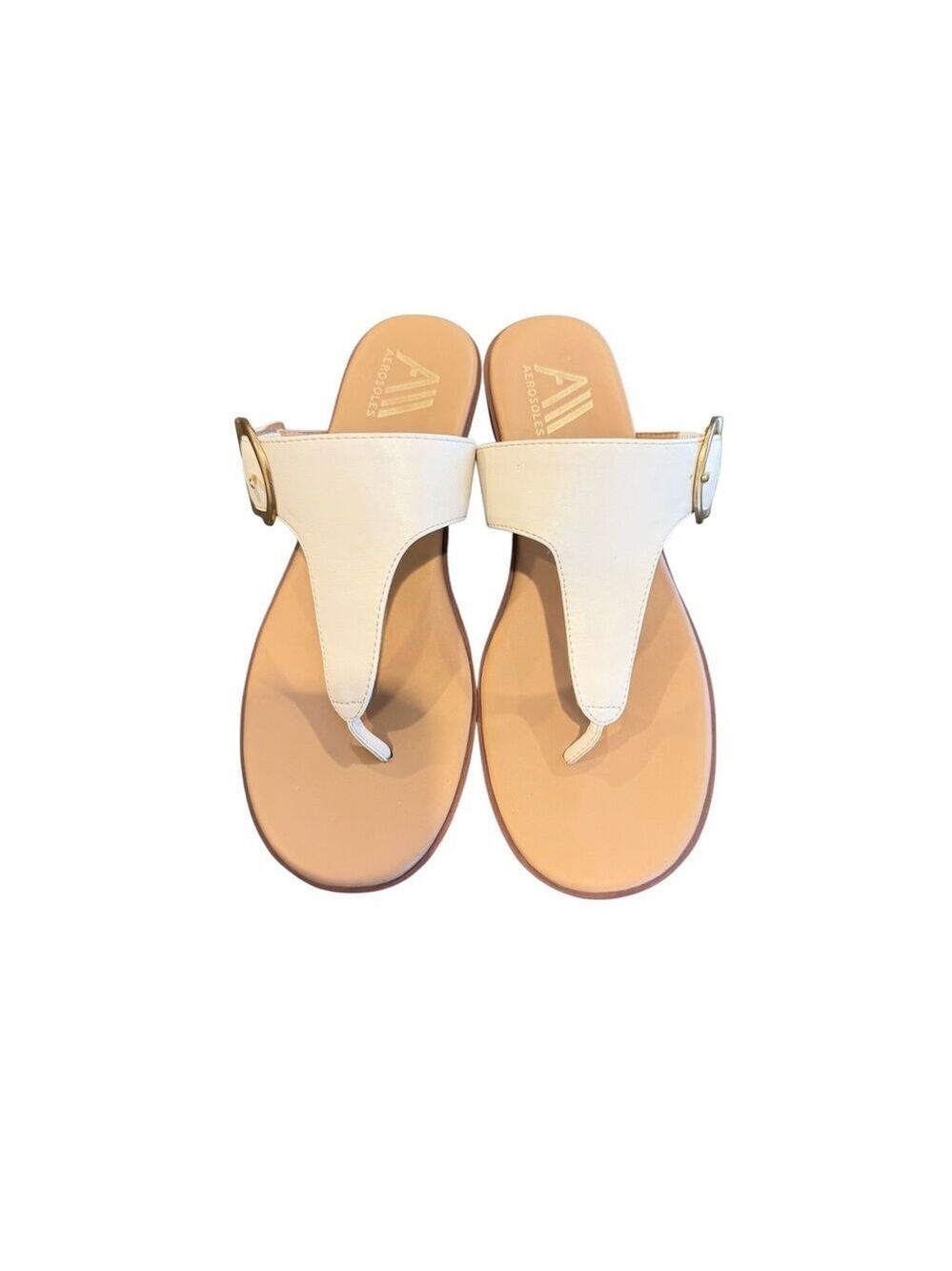 Aerosoles Izola Wedge Sandals Gold Buckle size 8.5 - Picture 2 of 10